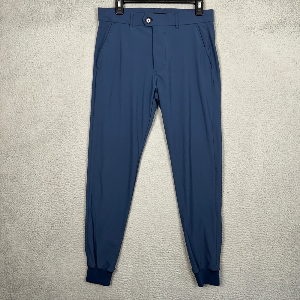 Greyson Jogger Pants Mens 30 Montauk Blue Performance Golf Stretch Tapered EUC
